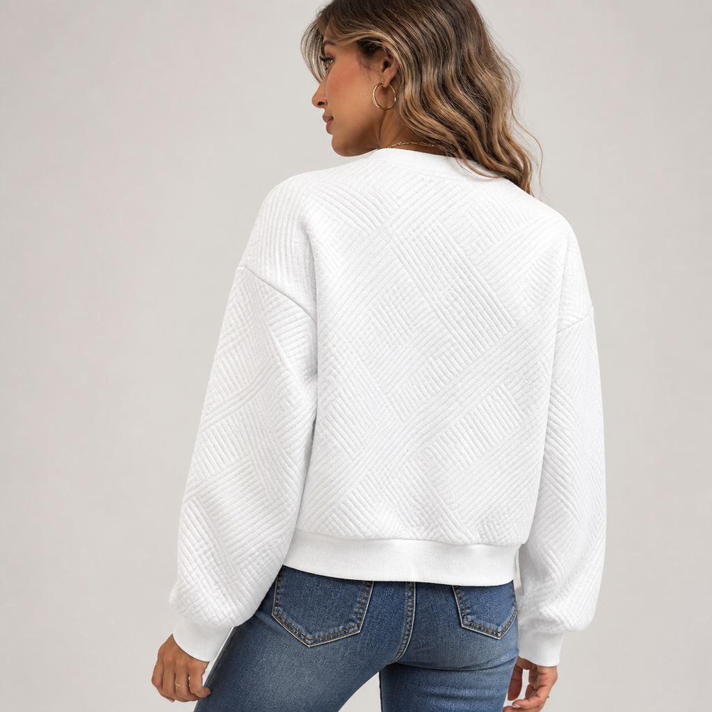 Womens Textured Zip Jacket in white, view 4