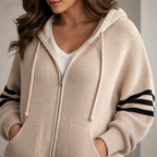 Womens Plus Size Hooded Jacket in apricot, view 3