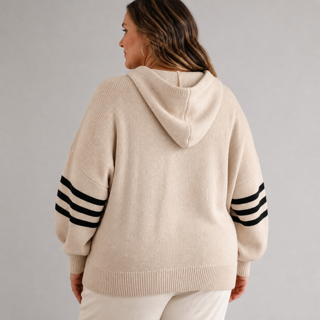 Womens Plus Size Hooded Jacket in apricot, view 4