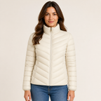 Womens Lightweight Quilted Jacket in milky, view 2