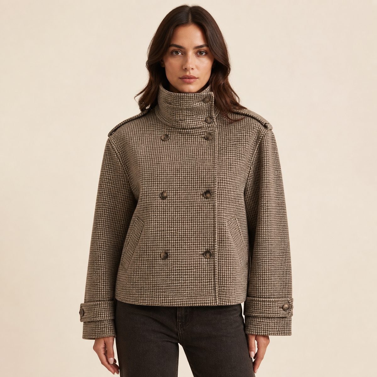 Womens Houndstooth Jacket in mixed colours, view 2