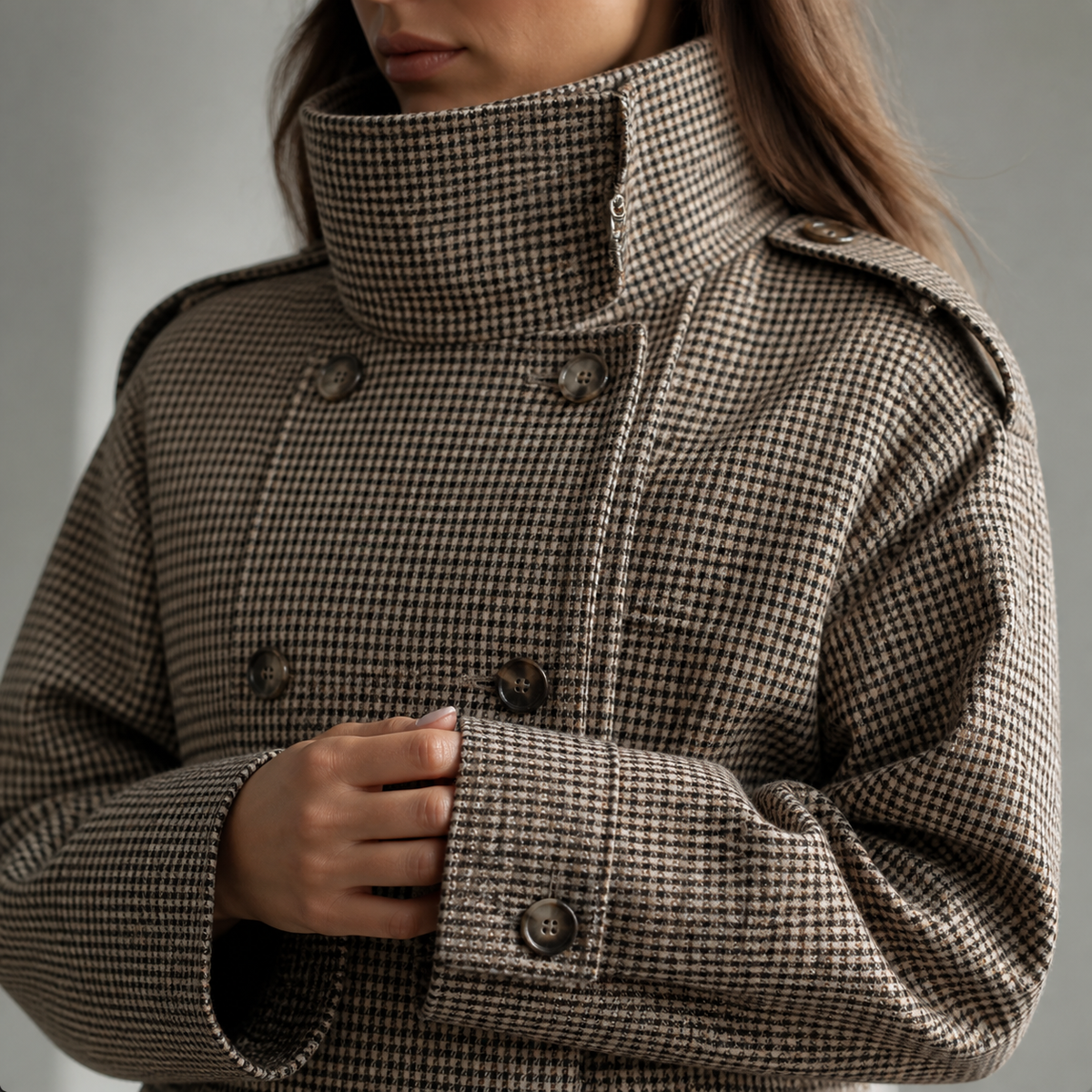 Womens Houndstooth Jacket in mixed colours, view 3