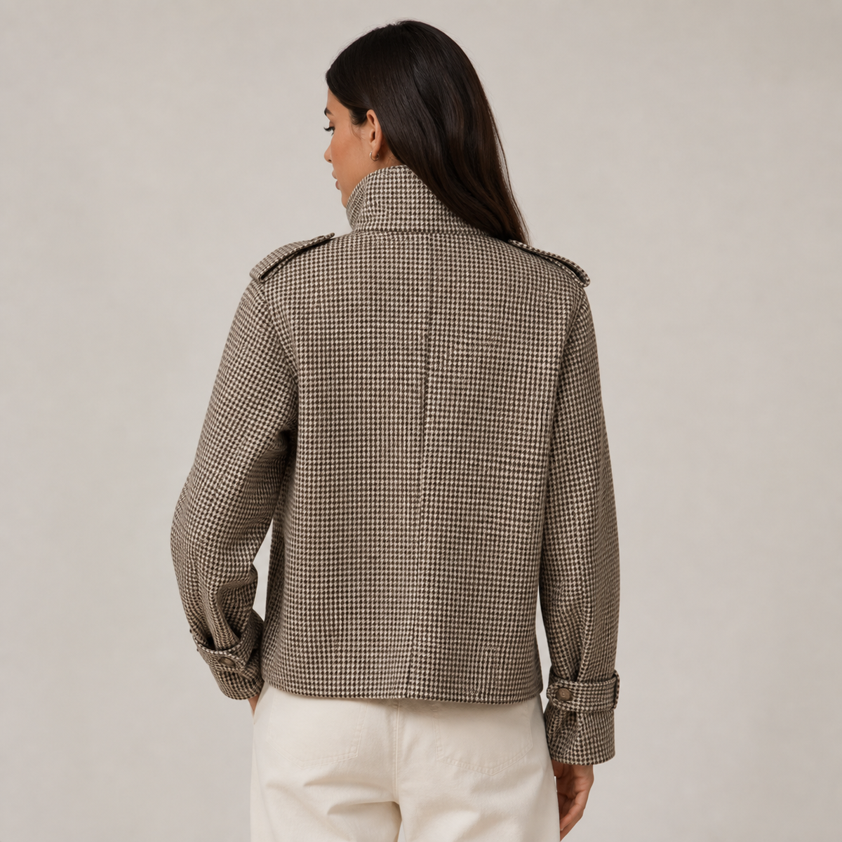 Womens Houndstooth Jacket in mixed colours, view 4